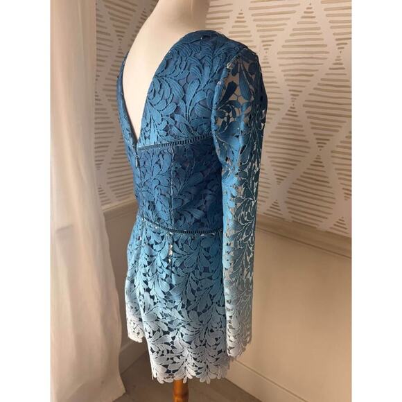 NWT Adelyn Rae Women’s Small Blue Ombré Lace Overlay Romper - Picture 8 of 10